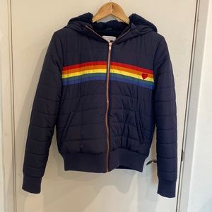 Spiritual Gangster puffy jacket with hood.